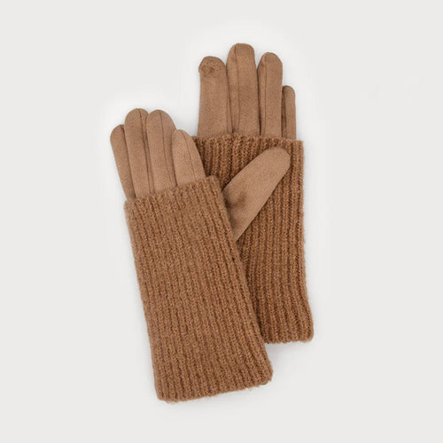 Gants taupes chauffe-poignets - Caracol