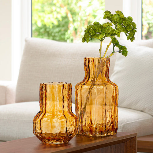 Vases en verre ambré - Canyon||Amber glass vases - Canyon