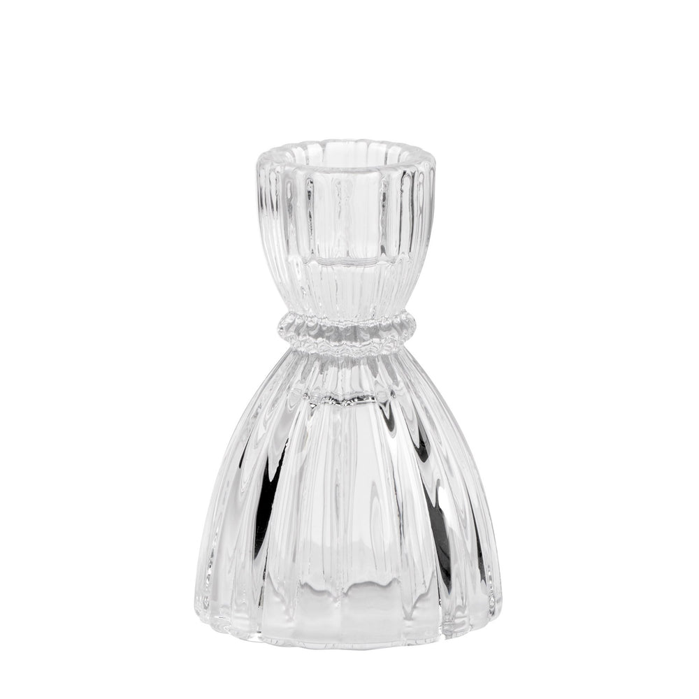 Porte-bougie en verre - Clair||Glass candle holder - Clear