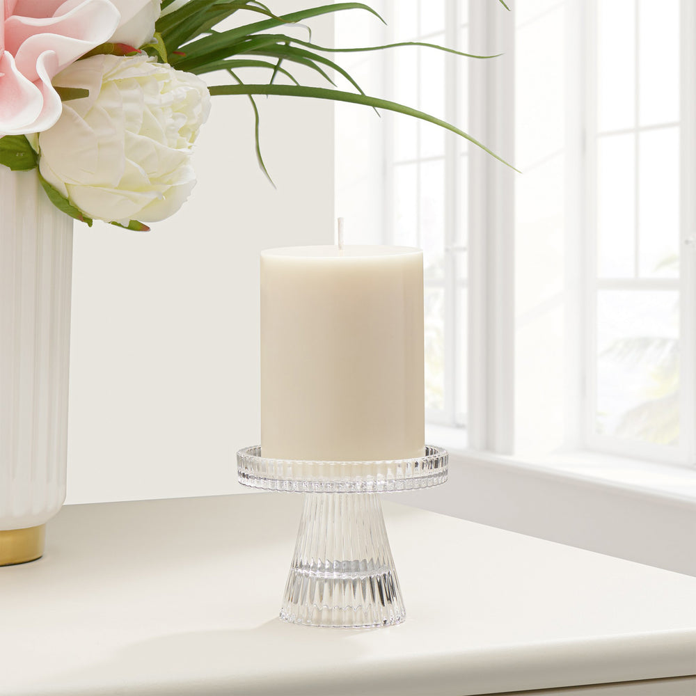 Glass reversible pillar holder