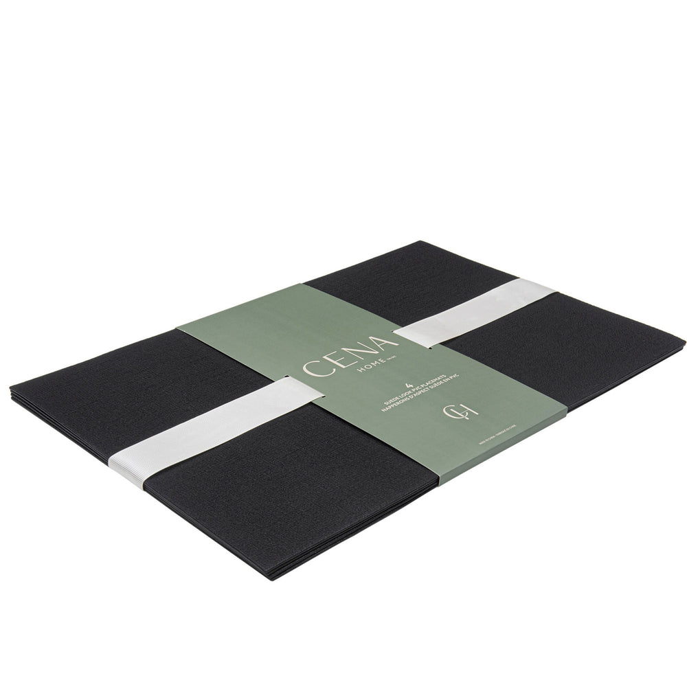 Ensemble de 4 napperons en PVC - Noir