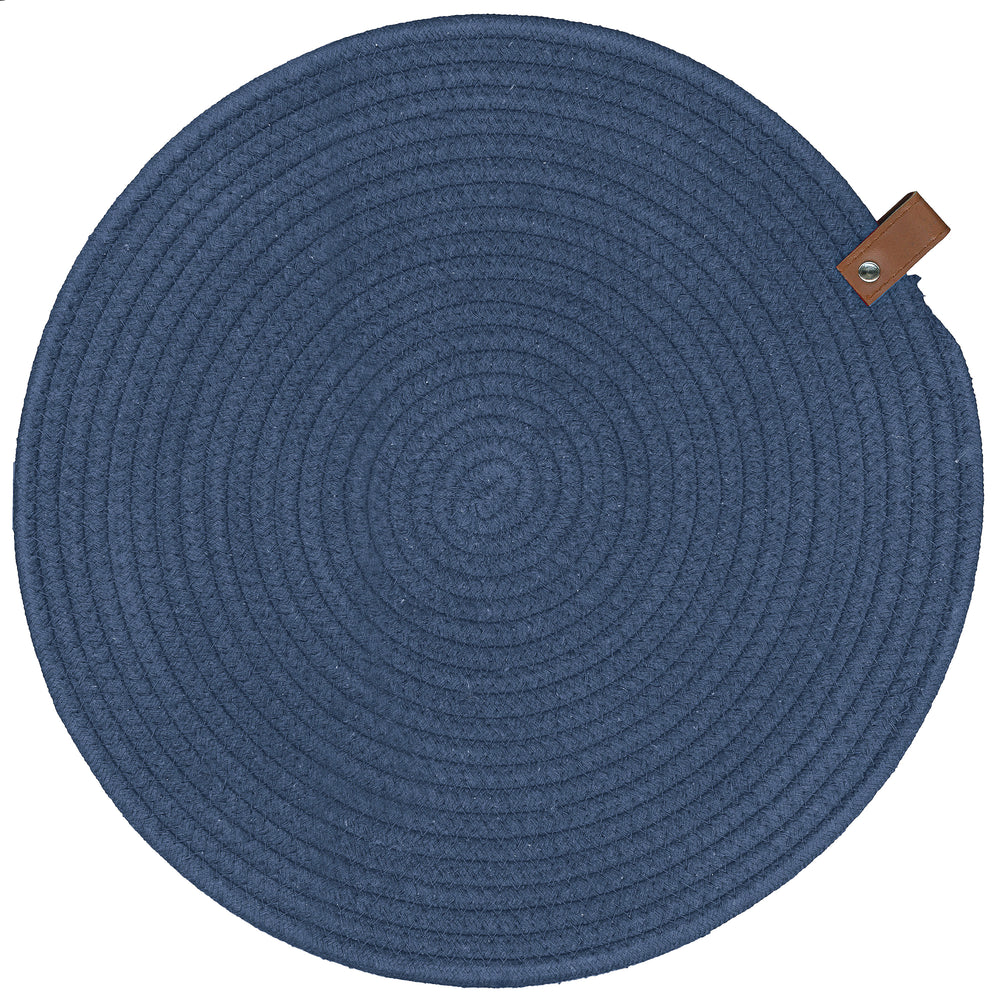 Round woven placemat - Blue