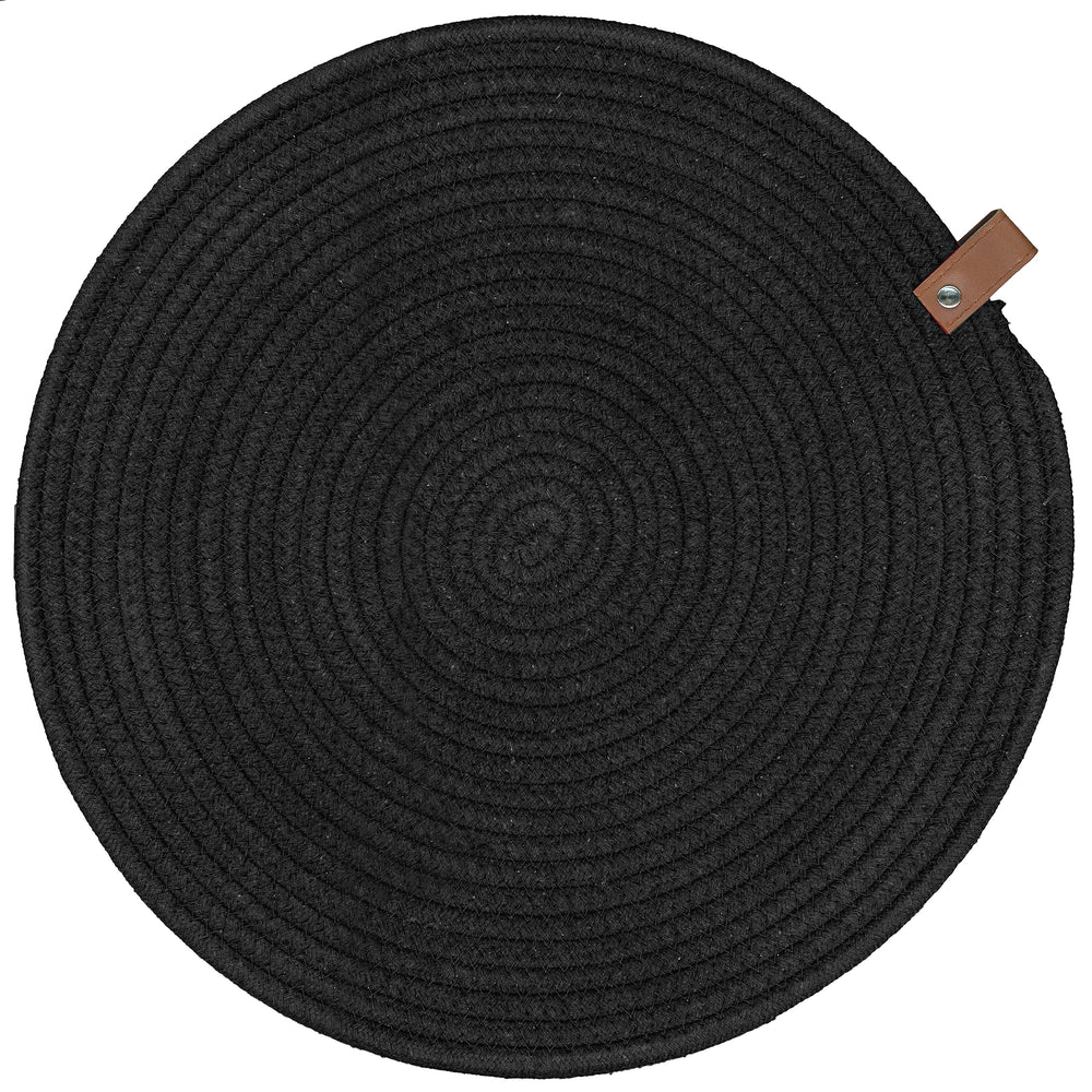 Round woven placemat - Black