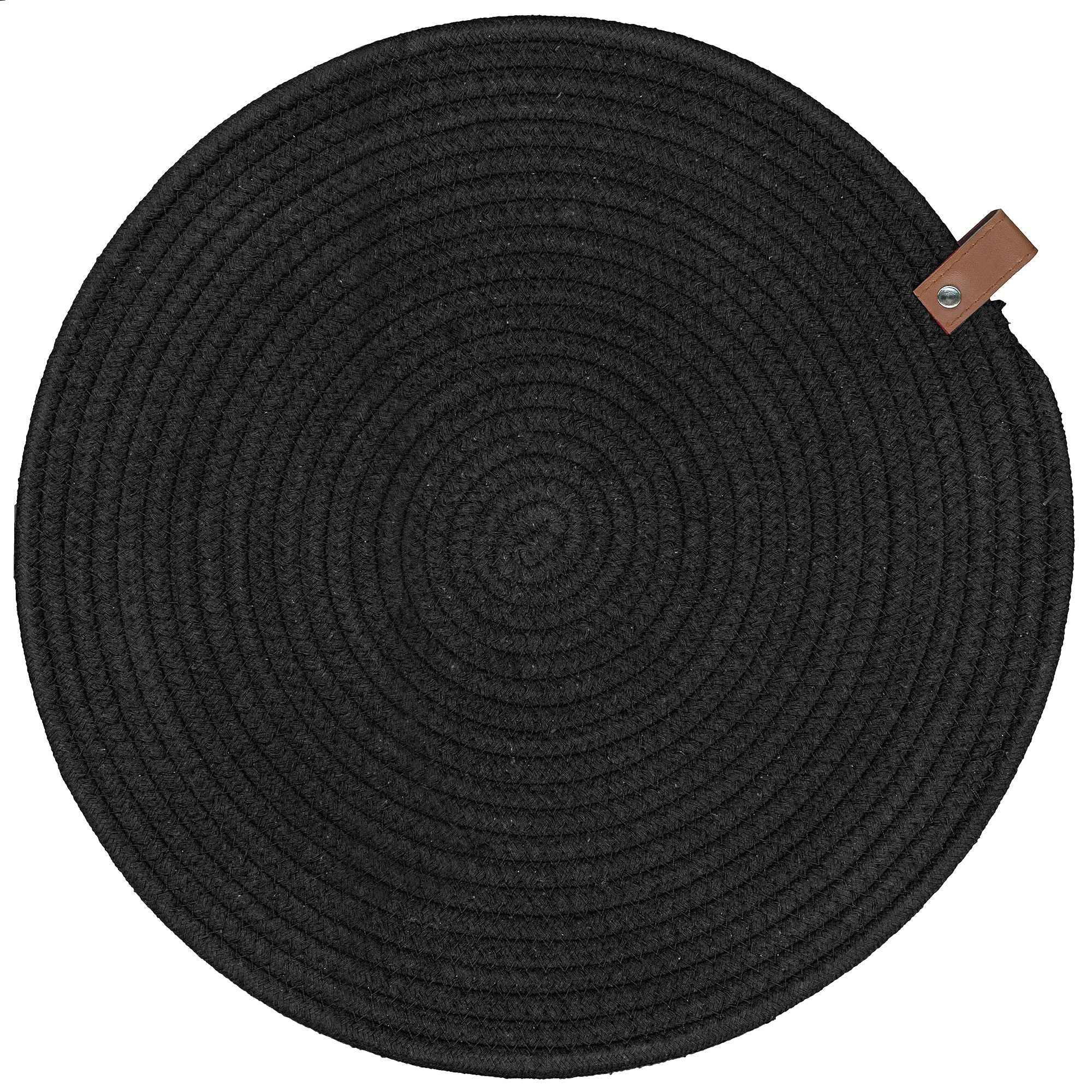 Round woven placemat Black Tableware Boutique Kozy