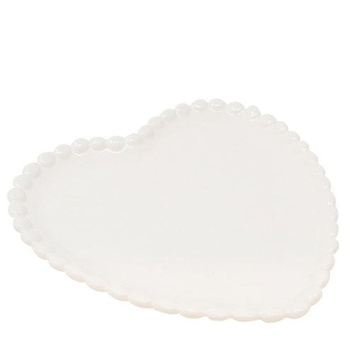 Assiette décorative - Coeur blanc