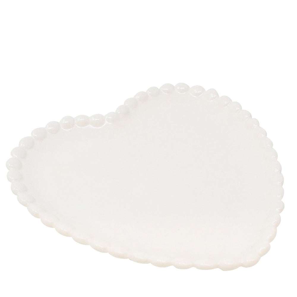 Decorative plate - White heart