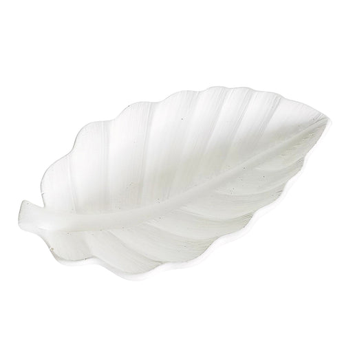 Plateau décoratif - Feuille blanche