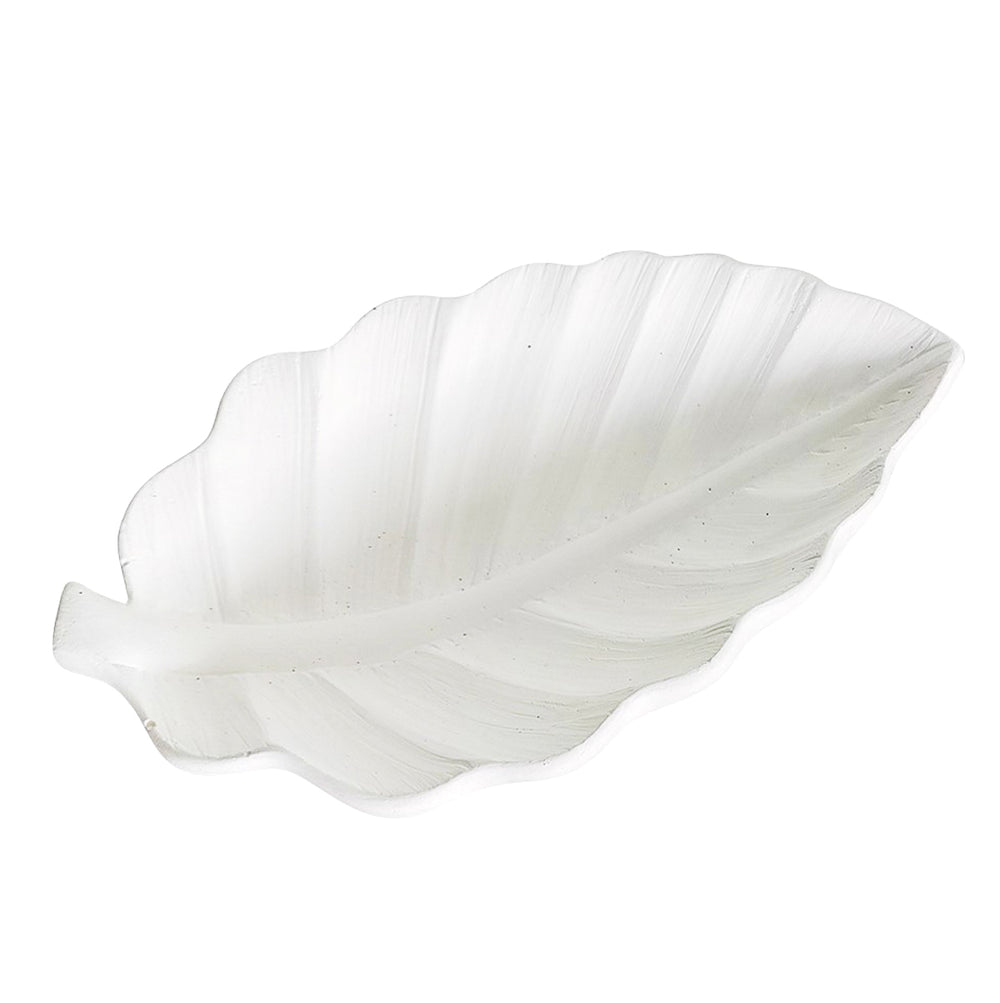 Plateau décoratif - Feuille blanche