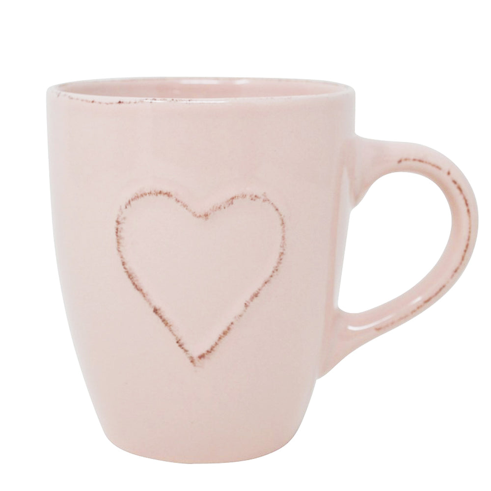 Tasse rose ancien - Coeur embossé