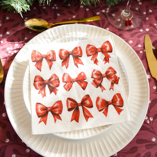 Serviettes de table - Boucles rouges