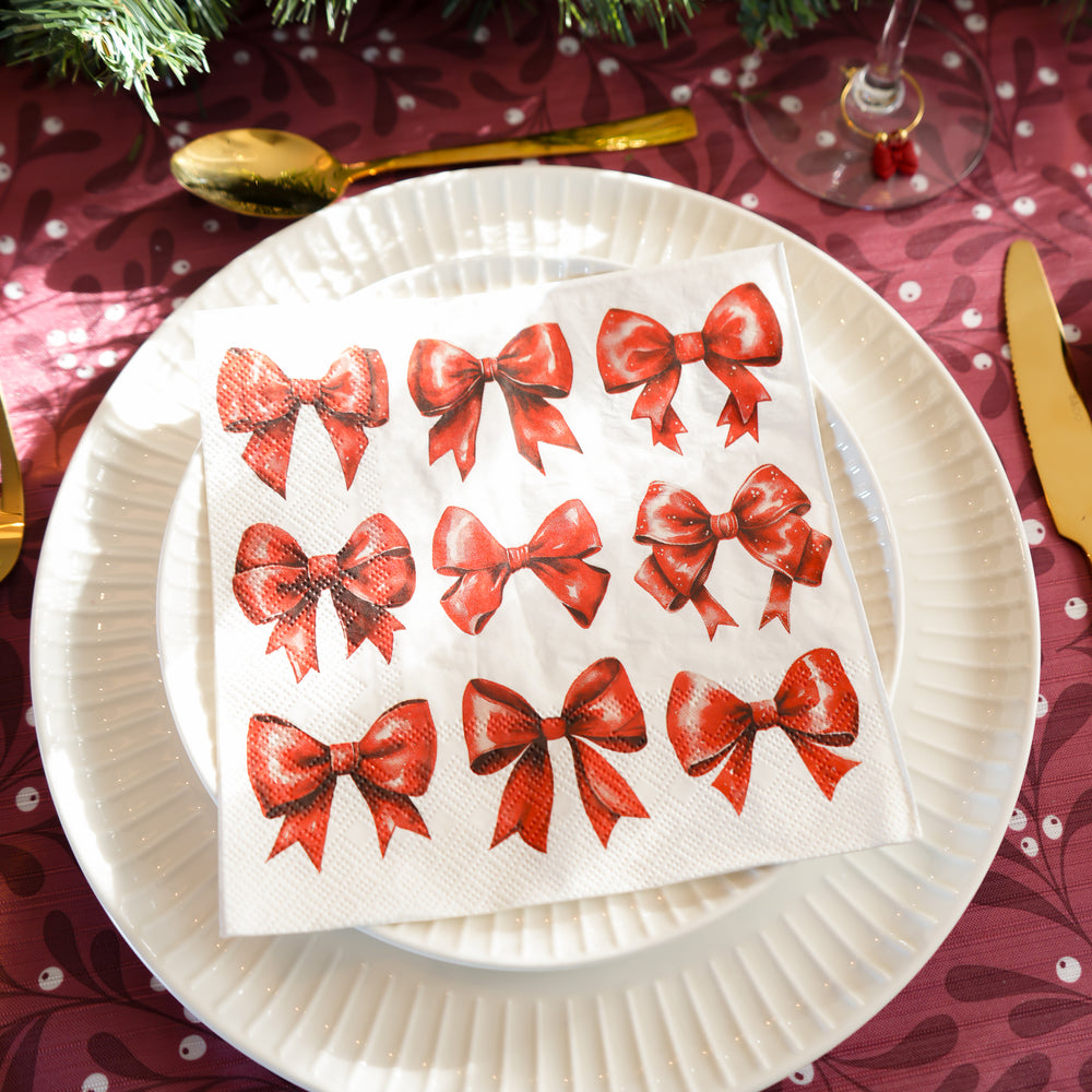 Serviettes de table - Boucles rouges
