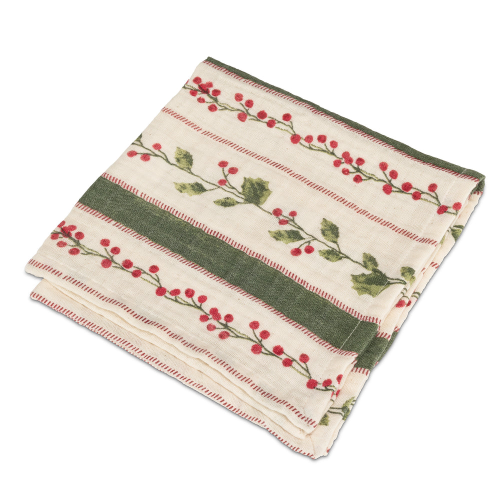 Cotton napkins - Mistletoe leaves