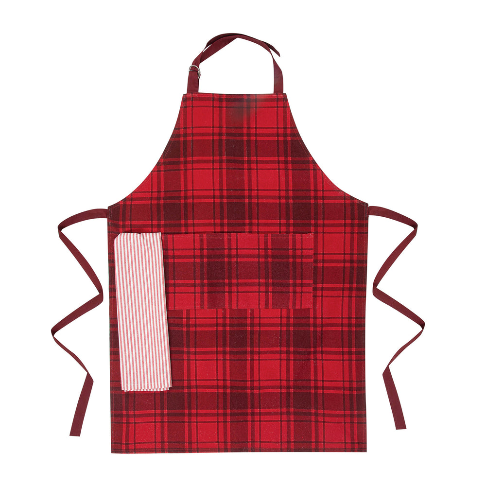 Apron & dishcloth set - Red