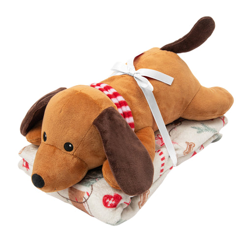 Ensemble de peluche & jeté - Max le chien
