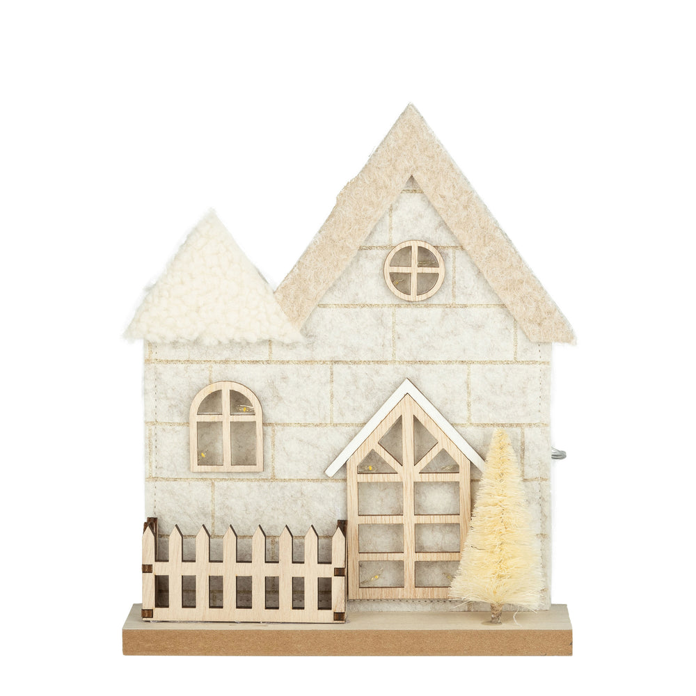 Maison en laine illuminée