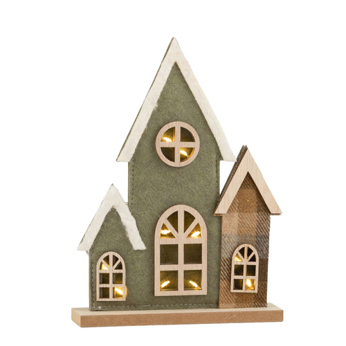 Illuminated felt house - Green