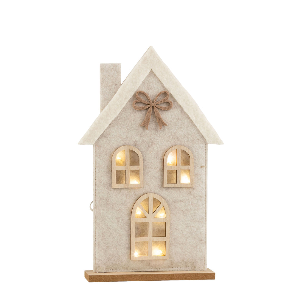 Petite maison en feutre illuminée - Gris