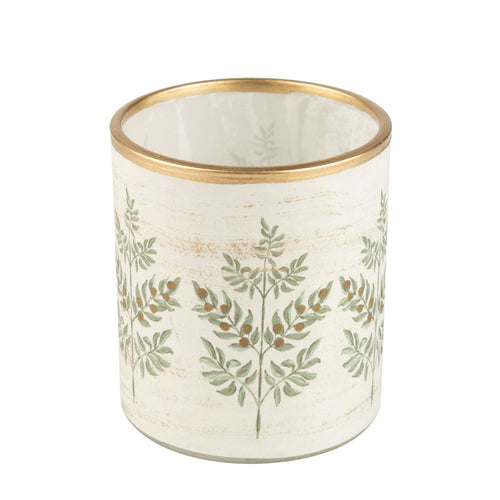 Porte-lampion dorée - Feuilles de guis