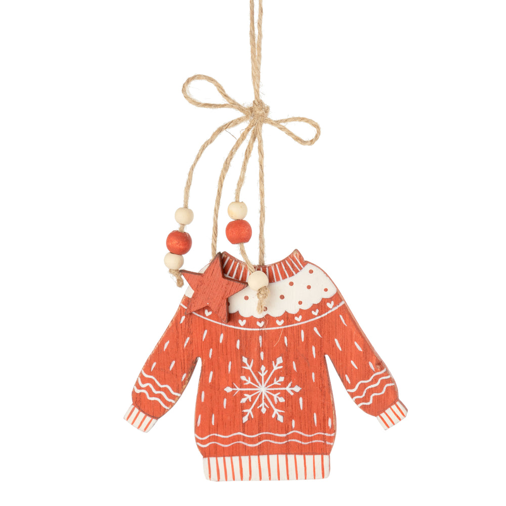 Wooden ornament - Red sweater