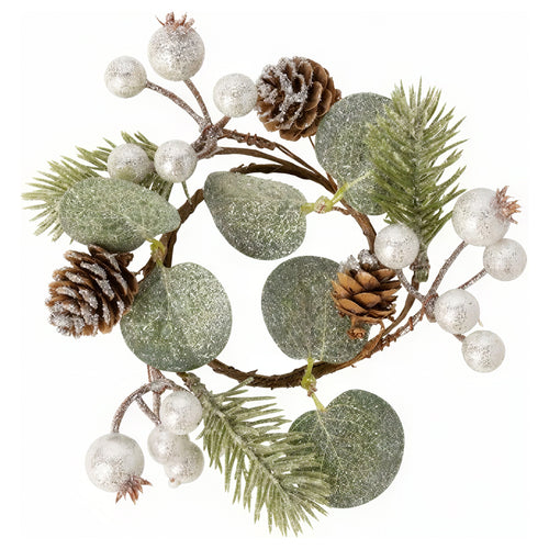 Anneau pour chandelle - Baies blanches