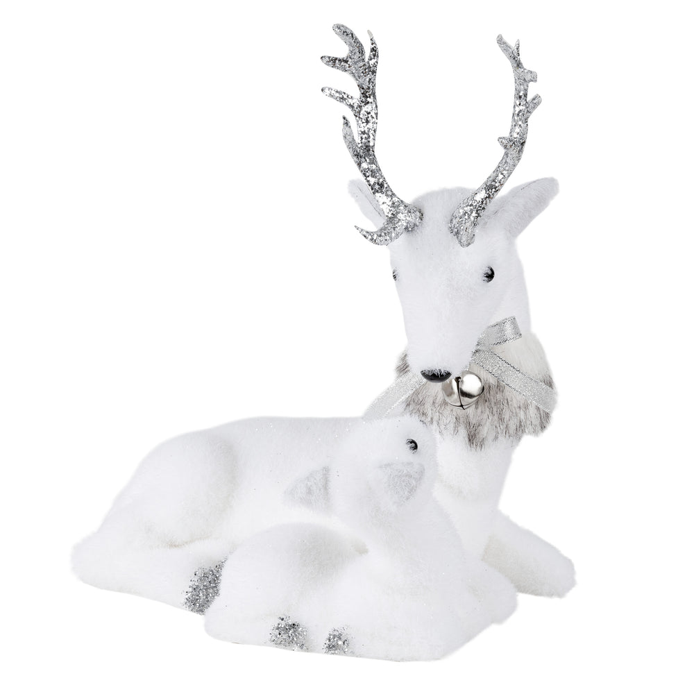 Deer & baby - White