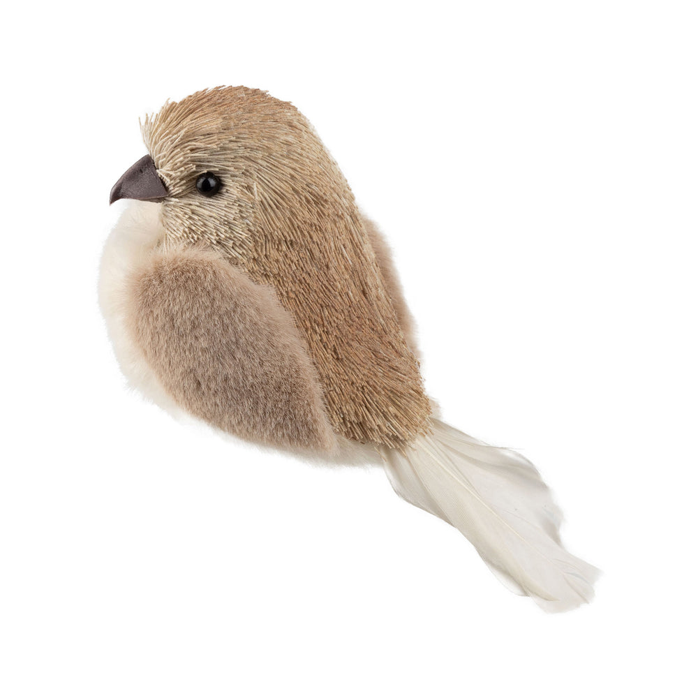 Ornement à clip - Oiseau beige