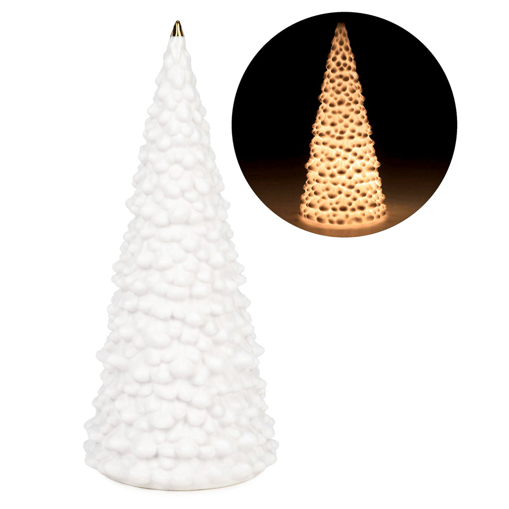 Illuminated ceramic fir tree - 10"