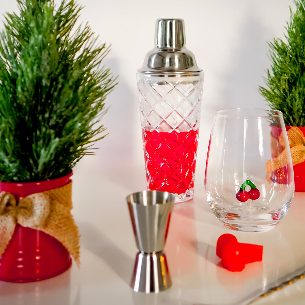 Verre sans pied - Cerise 3D