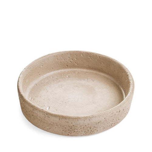 Plateau rond en travertin - Beige