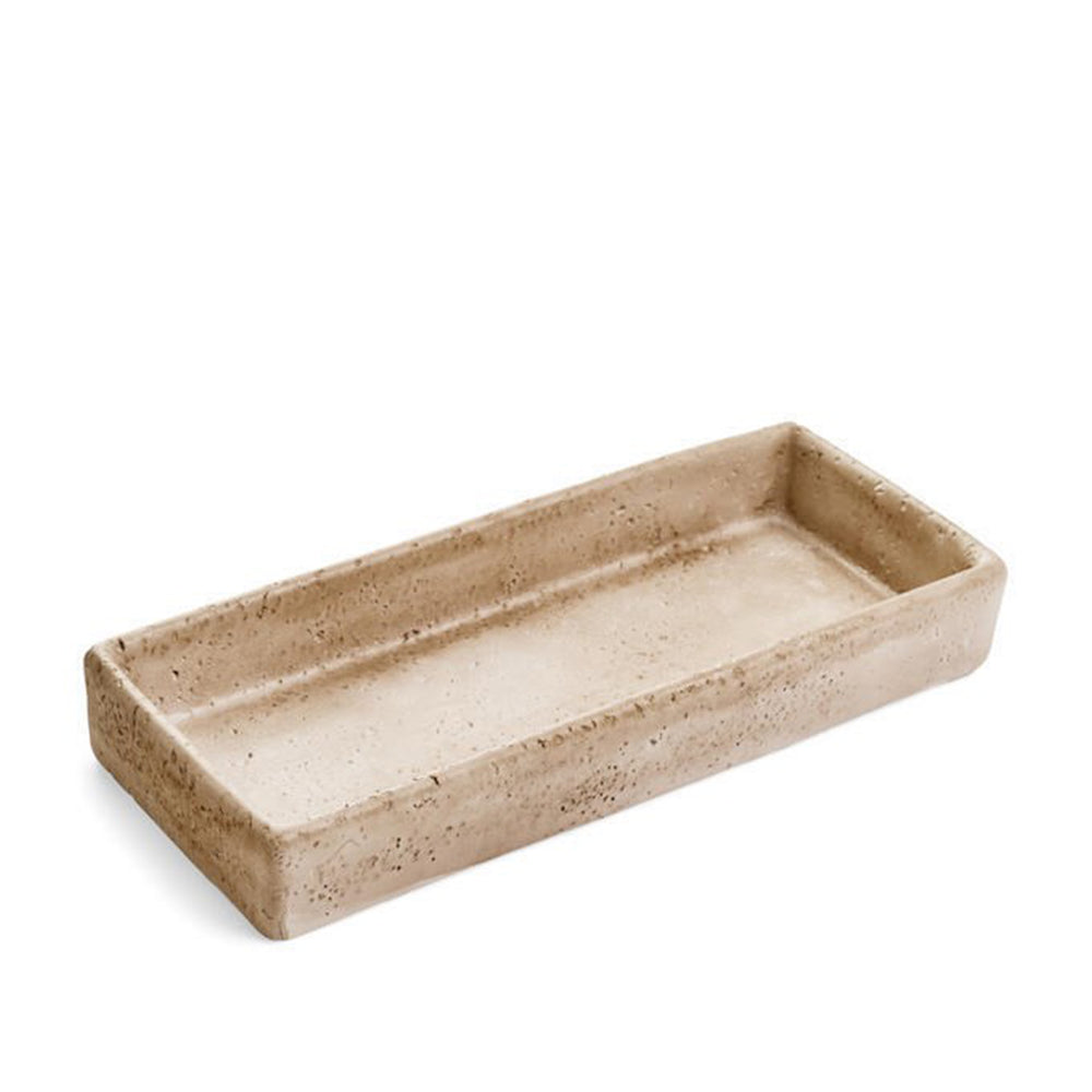 Plateau rectangulaire en travertin - Beige