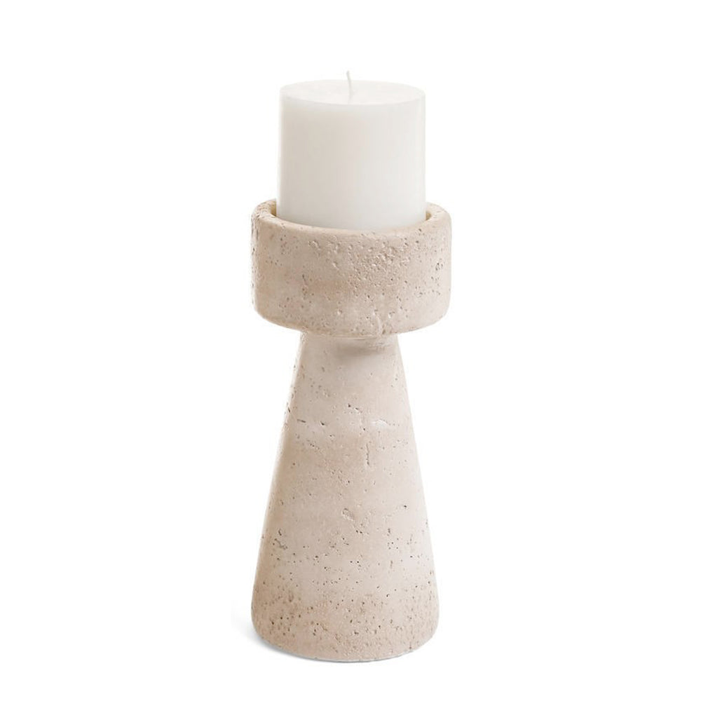 Travertine pillar holder - Beige