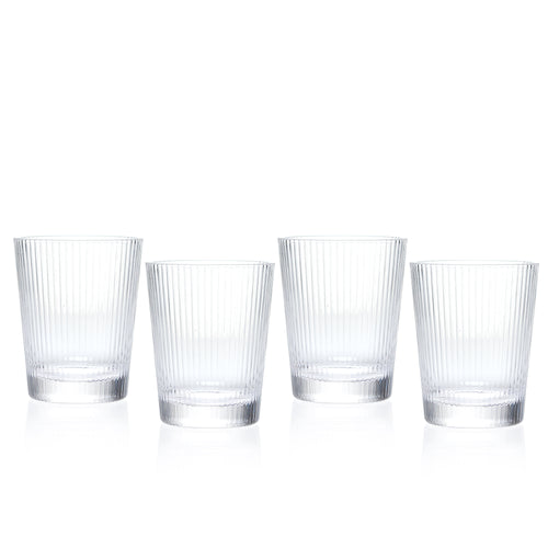 Ensemble de 4 verres striés - 250 ml