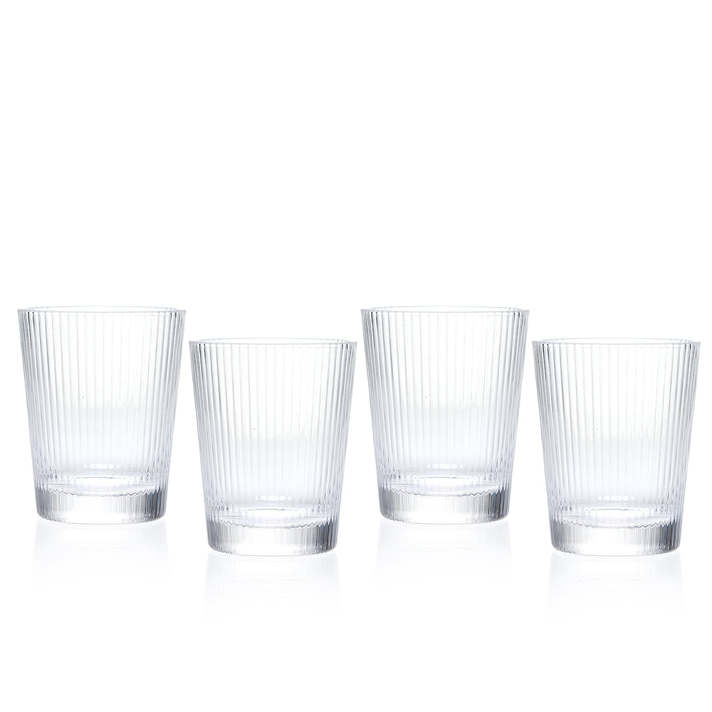 Ensemble de 4 verres striés - 250 ml