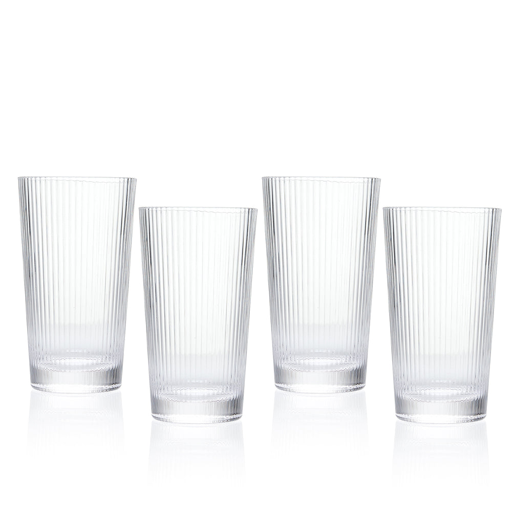 Ensemble de 4 verres striés - 350 ml