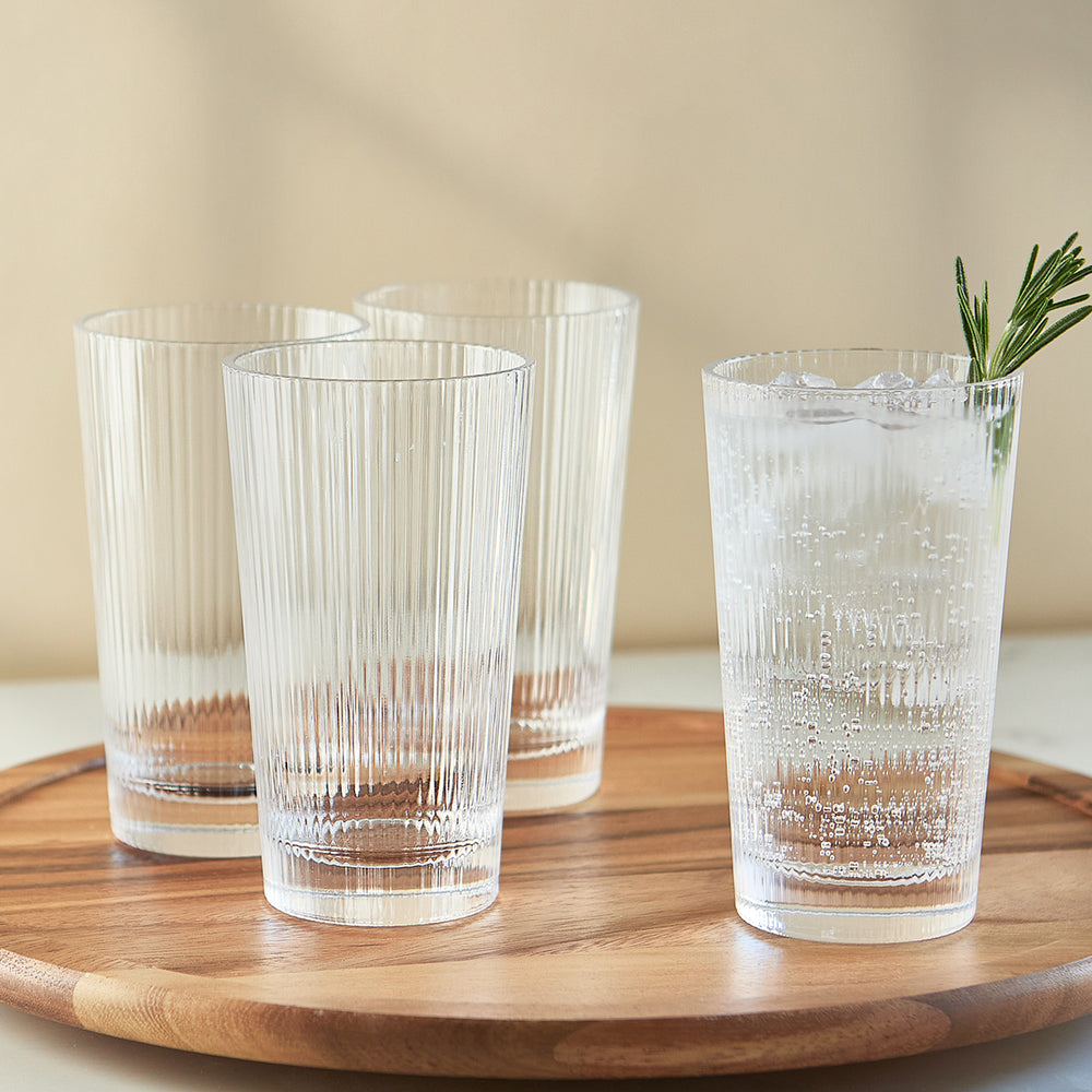 Ensemble de 4 verres striés - 350 ml