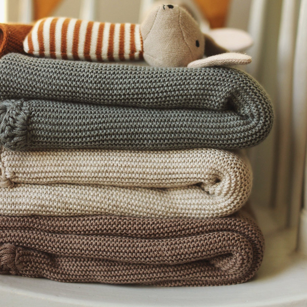 Knitted blanket - Stone