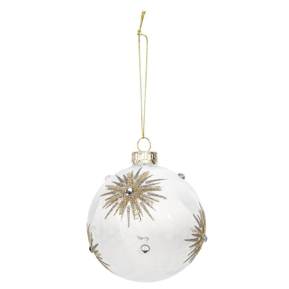 Christmas bauble - White & gold