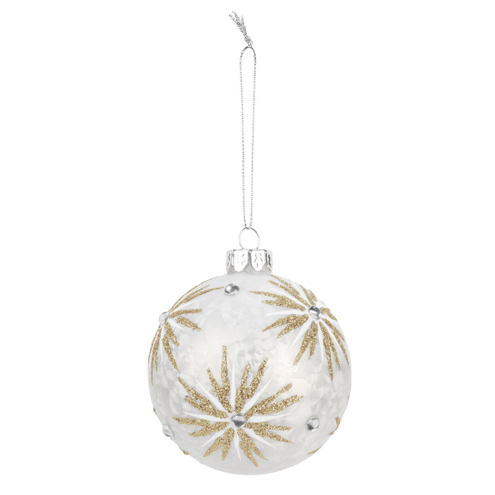 Christmas bauble - Pearl & silver