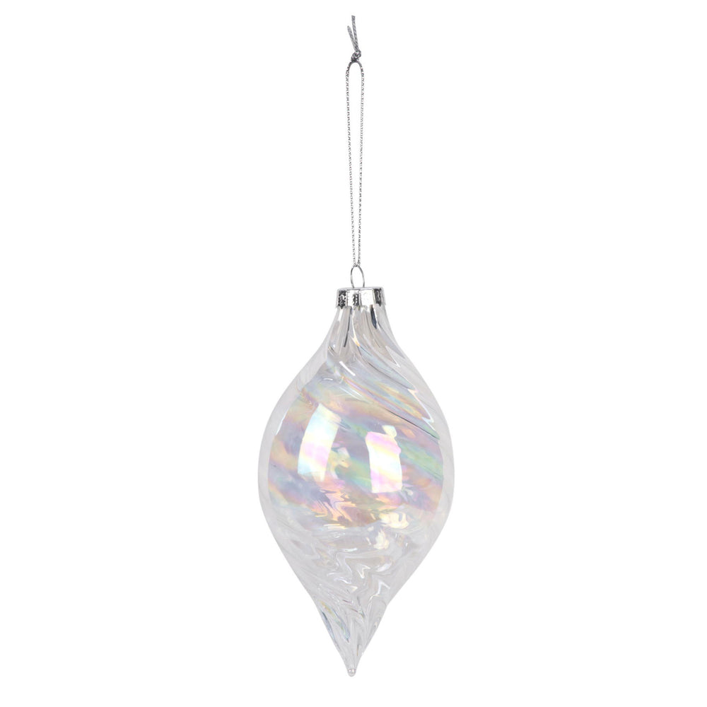 Christmas bauble - Teardrop iridescent