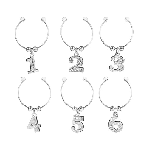 Glass markers (6) - Silver