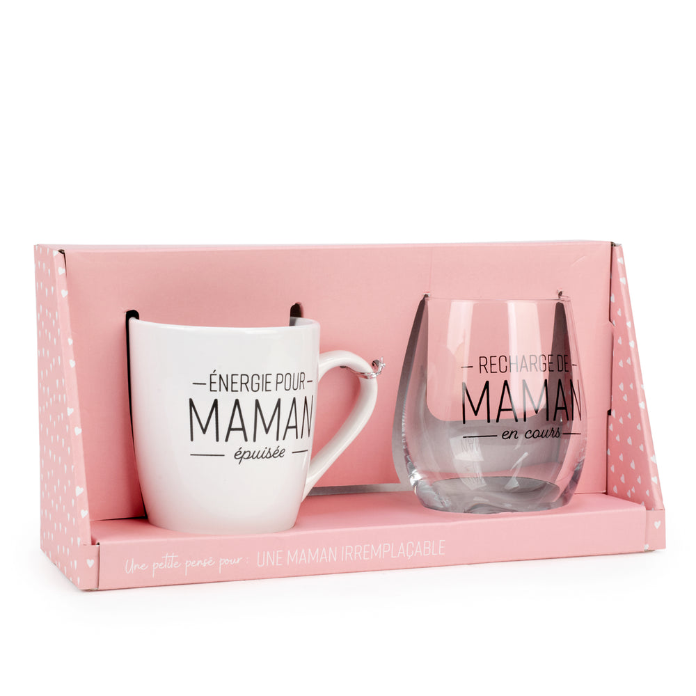 Wine glass & mug duo - Maman