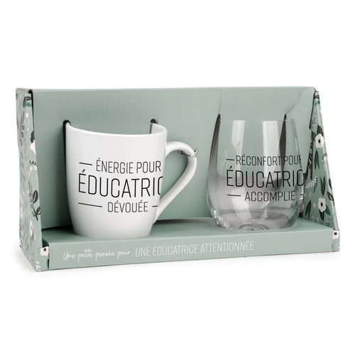 Wine glass & mug duo - Éducatrice