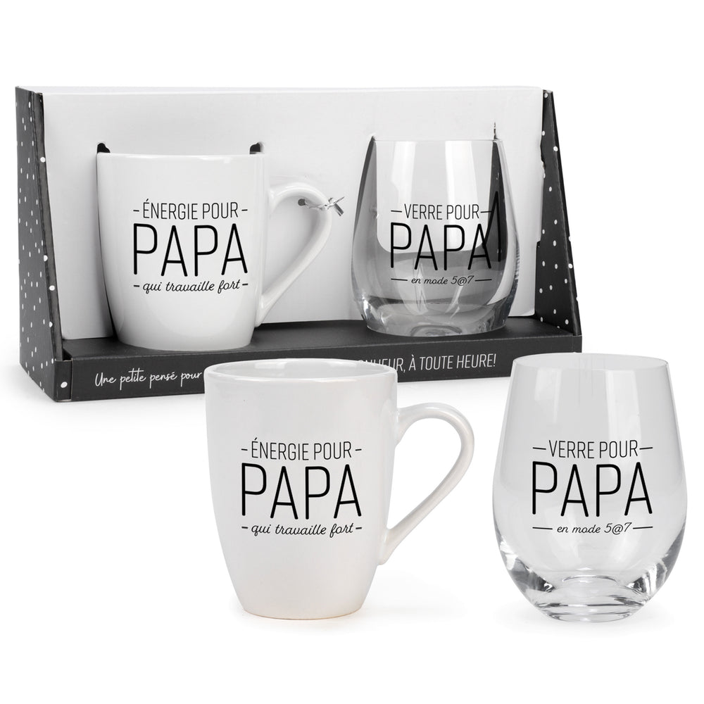 Wine glass & mug duo - Papa