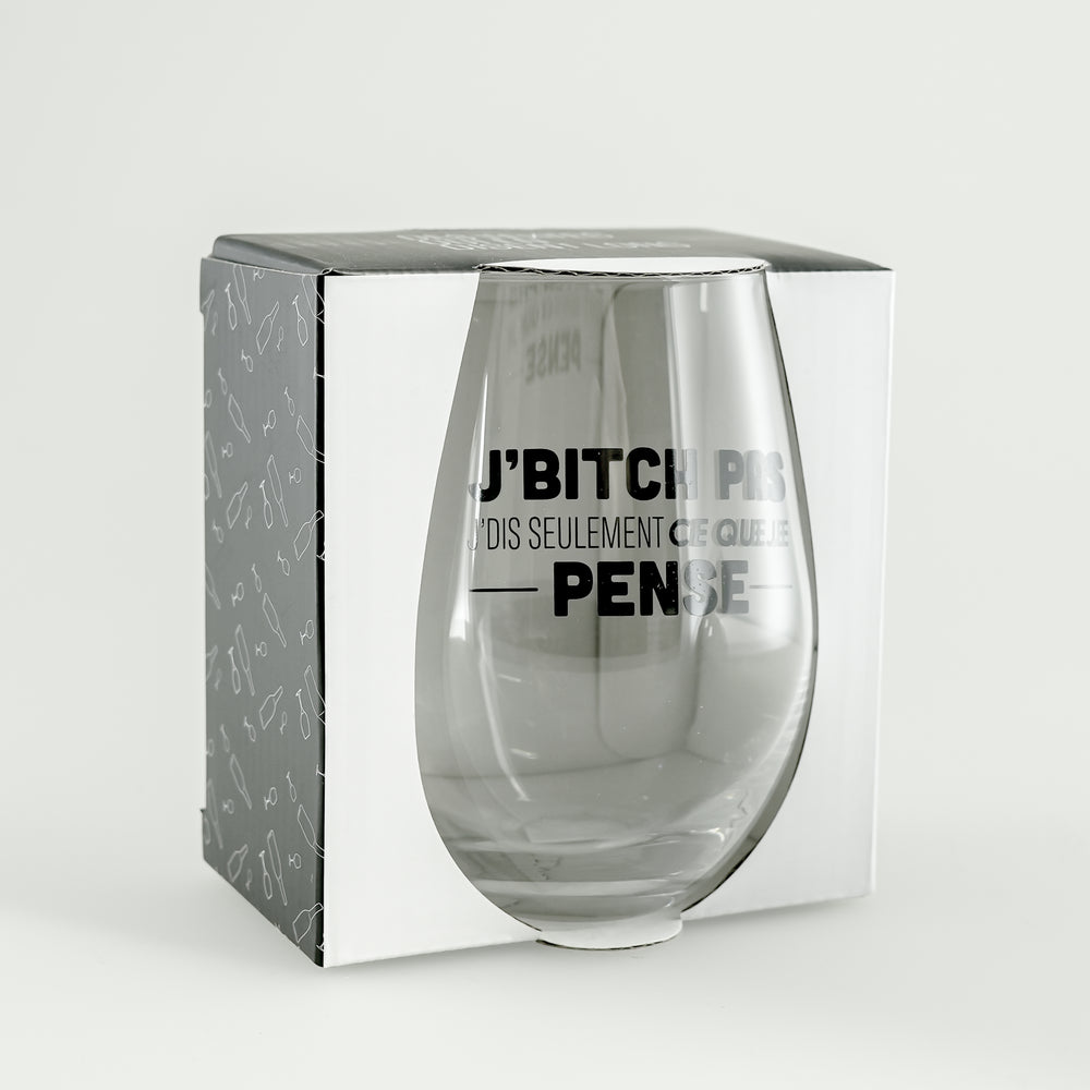 Verre à vin sans pied - J'bitch pas