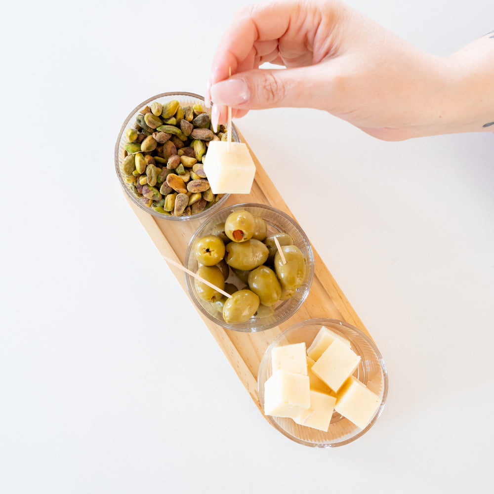 Ensemble de bols (3) avec plateau en bois