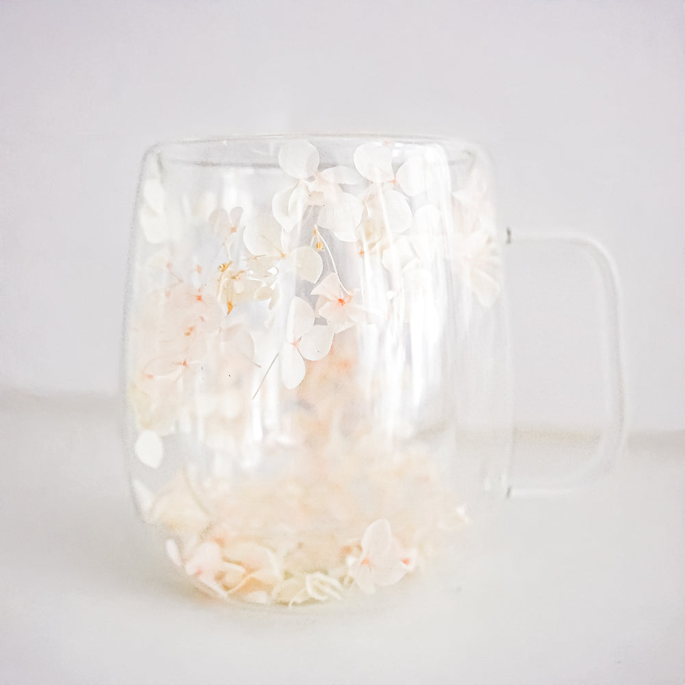 Double-walled cup - Pink & white flowers