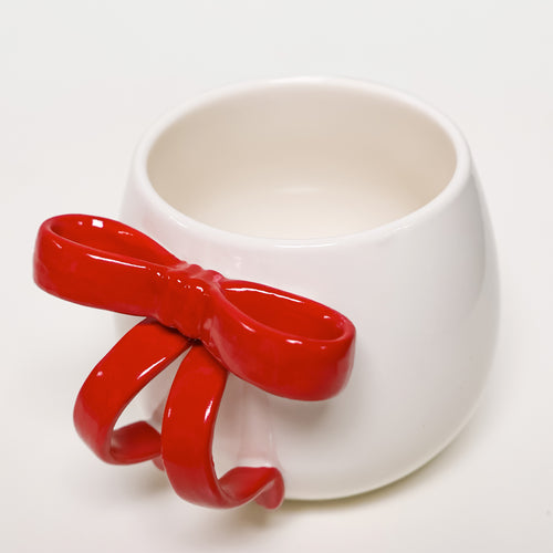 Tasse en céramique blanche - Boucle rouge