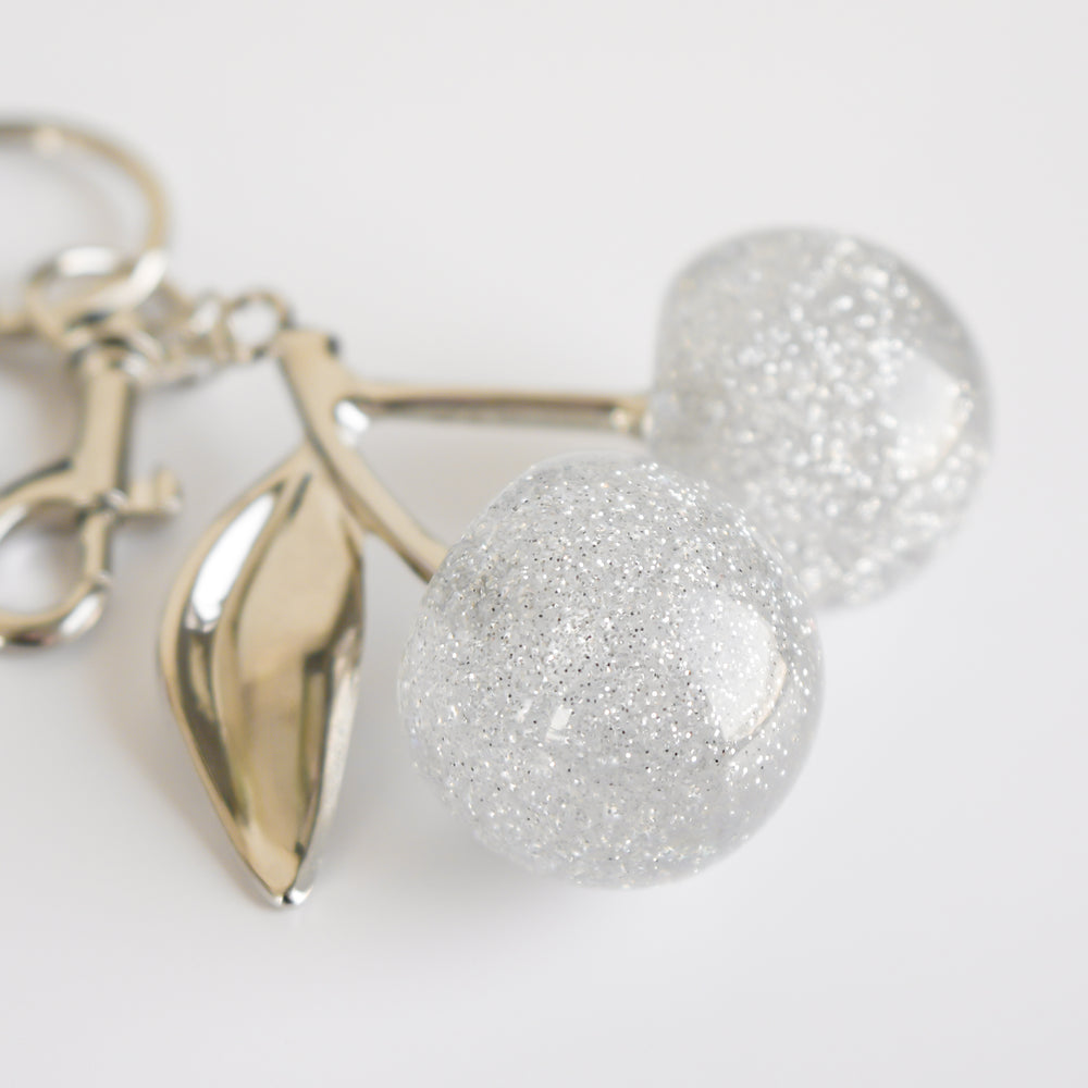 Porte-clé argent - Cerises