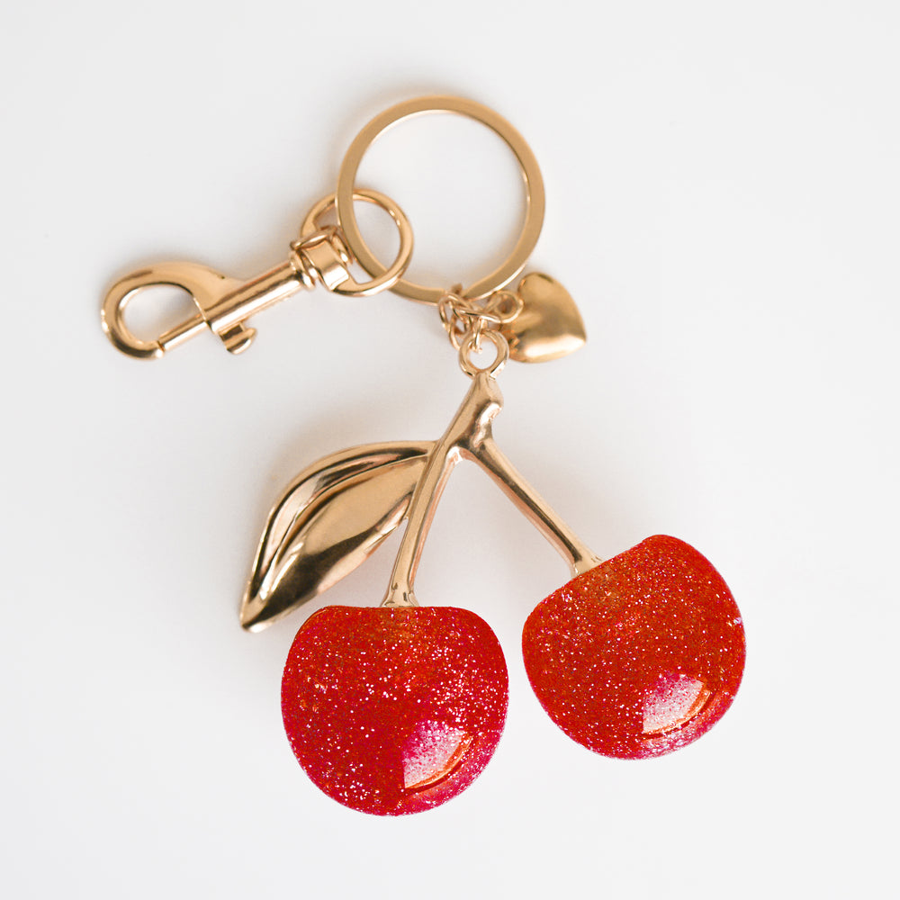 Porte-clé rouge - Cerises