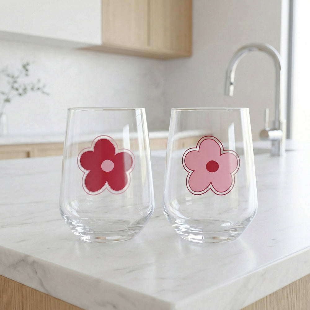 Duo of stemless wine glasses - Daisy